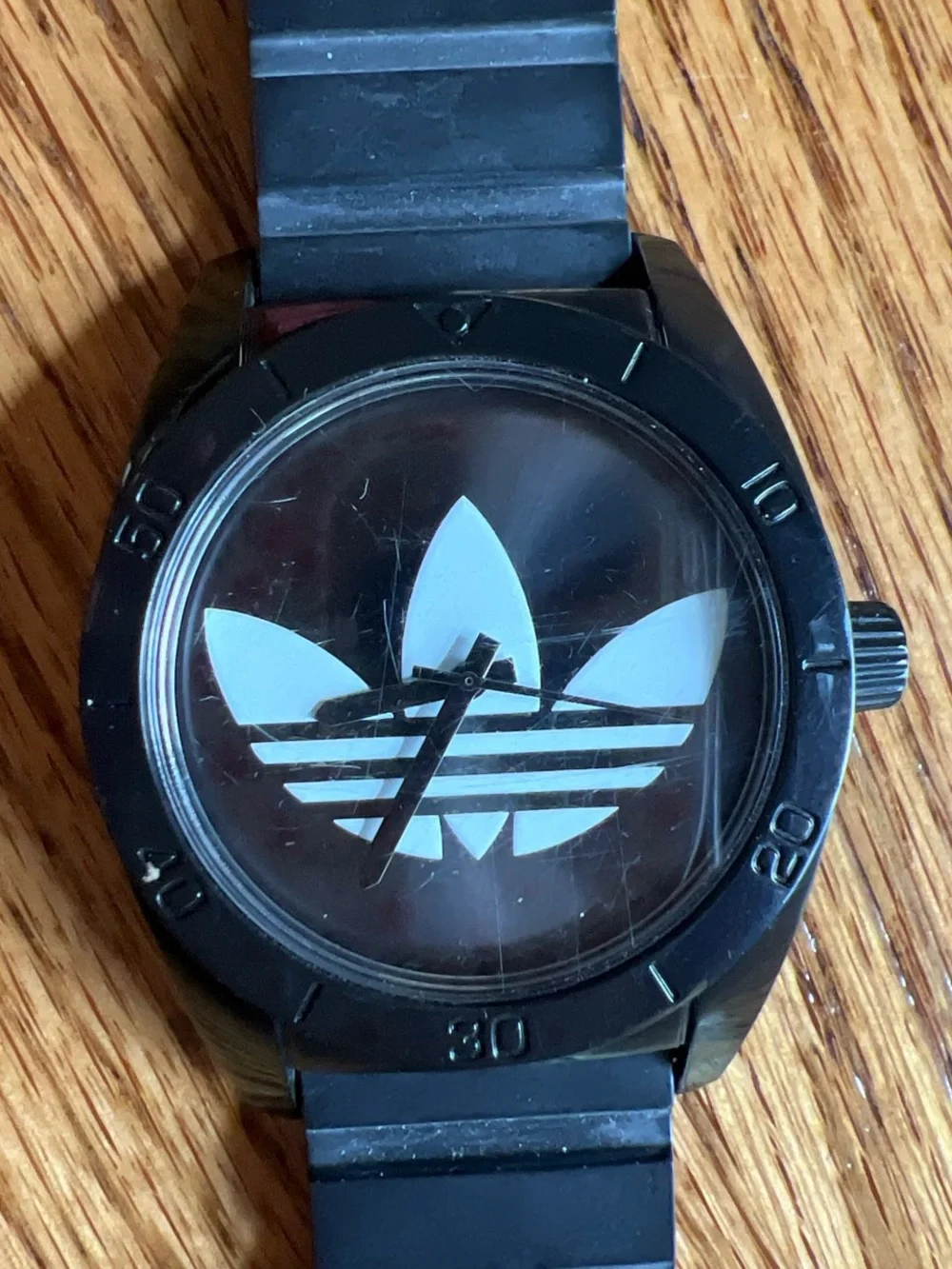 adidas Black Silicone Trefoil Dial Men's Watch